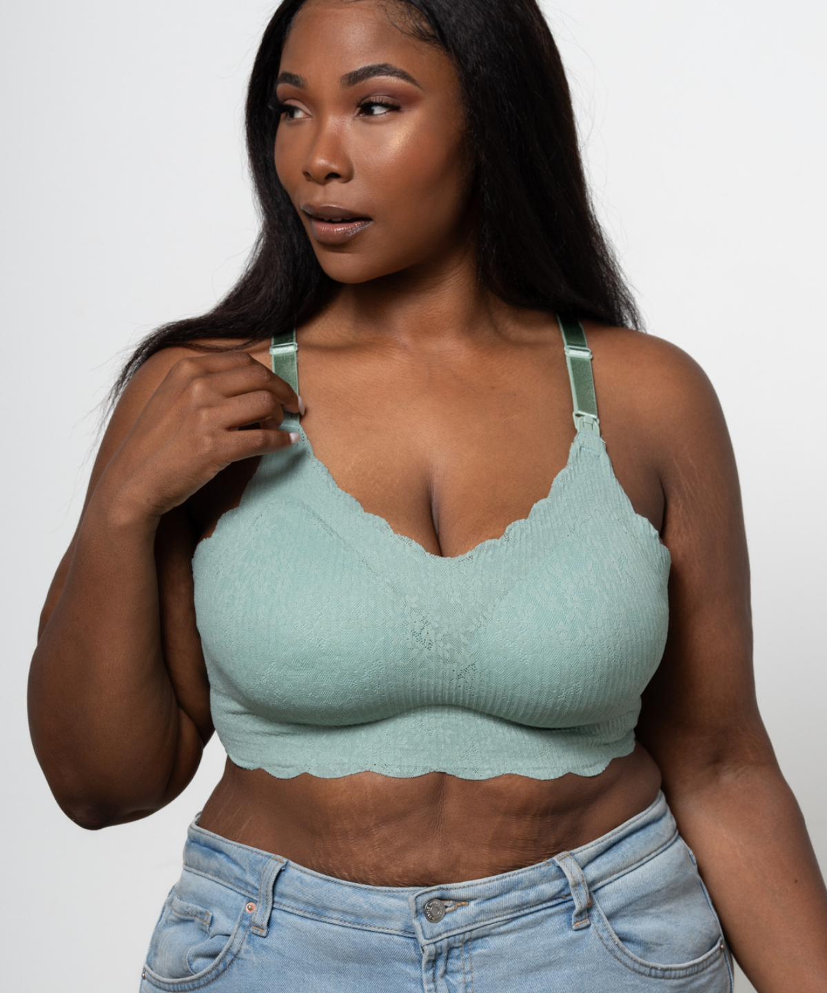Sea Glass Lace Nursing Bra