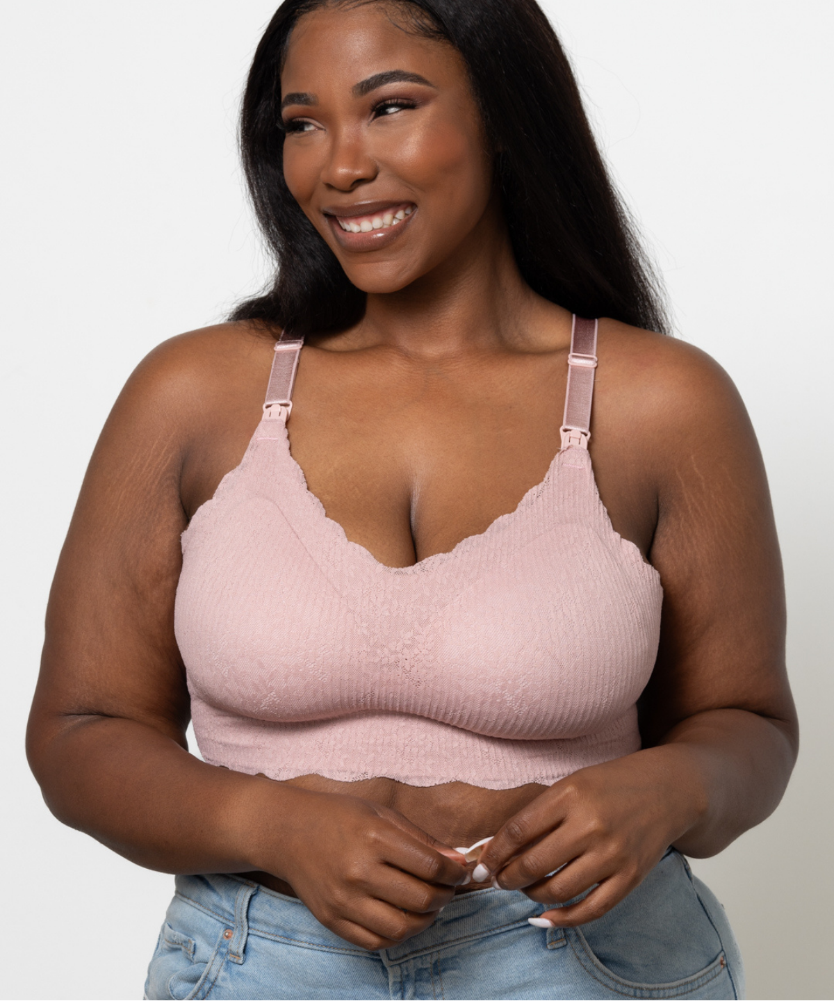 Dusty Rose Lace Nursing Bra