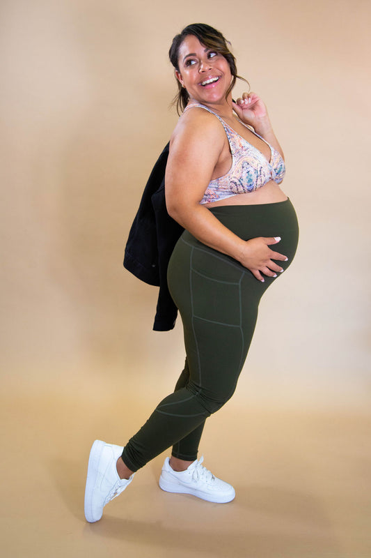 Maternity Leggings in Olive